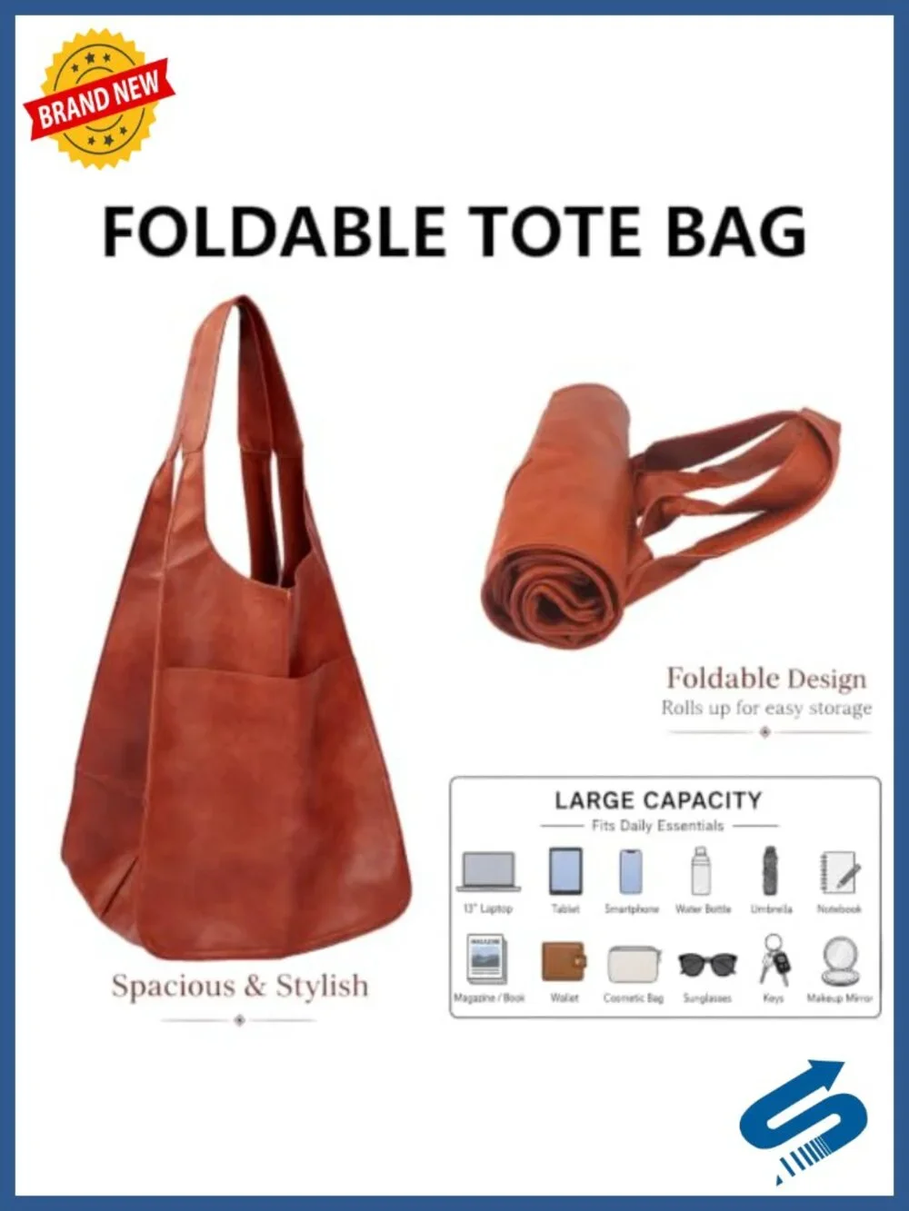 Oversized PU Leather Tote Bag Huge Capacity Work Hobo Handbag Large Soft Travel